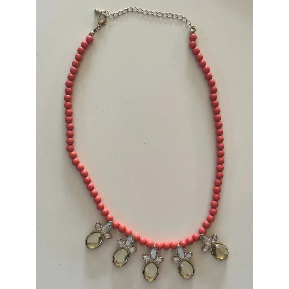 Gymboree Pink Beaded Pineapple Statement Necklace